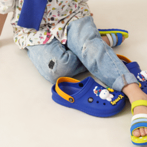 Blue and Yellow Boys Clogs - (Size 4)